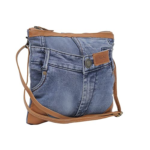 Myra Bag Western Leather Crossbody Bag for Women - Upcycled Canvas Shoulder Bag Janesa Kaftan2