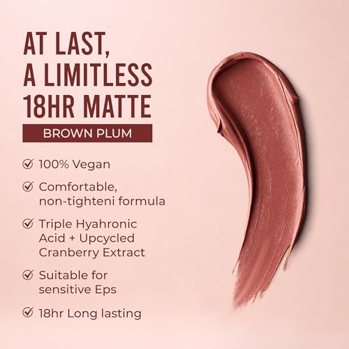 Image of Scality Liquid Lipstick - Brown Plum | Highly Pigmented Matte Lipstick | One Swipe Application | Long Lasting, Transferproof & Smudge Proof | Smooth Comfortable Wear | Perfect for Daily & Occasion Makeup (5 ml)