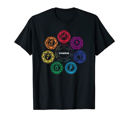 7 Seven Chakras Yoga Spiritual Body System Meditation Energy T-Shirt
