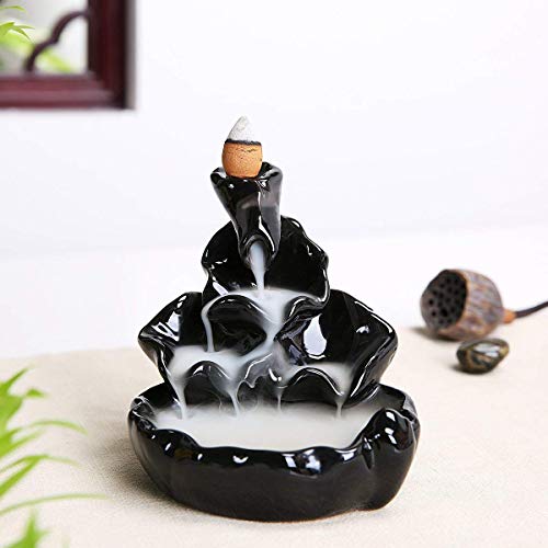 Image of CRAFTAM Polyresin Dropping Smoke Backflow Fountain Cone Incense Holder Showpiece Figurine with Free 10 Back Flow Incense Cones Item Name