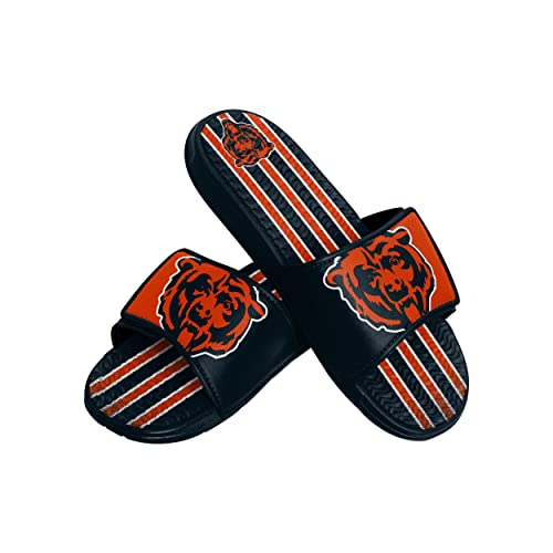 Image of FOCO mens NFL Team Stripe Logo Athletic Sport Shower Flip Flop Sandals Gel Slides