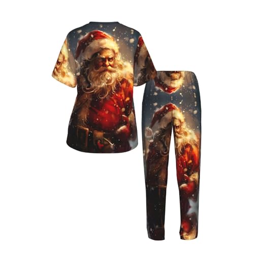 Pyjama Père Noël femme en maille douce pour nuits d'hiver - 5