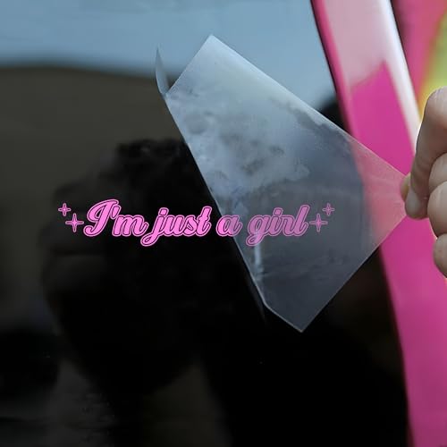 I'm Just A Girl Car Decal Pink Girly Bookish Stickers Aesthetic Funny Humor Decals Car Window Accessories Inspiration Feminist Vinyl Waterproof 6 Inches Bumper Sticker Gift for Mom Dad