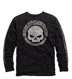 HARLEY-DAVIDSON Men's Skull Black Long Sleeve Tee, L