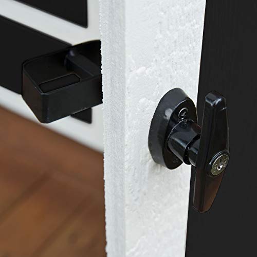 QANVEE Shed Door Latch THandle Lock Kit with 4 Keys,Storage Barn Shed
