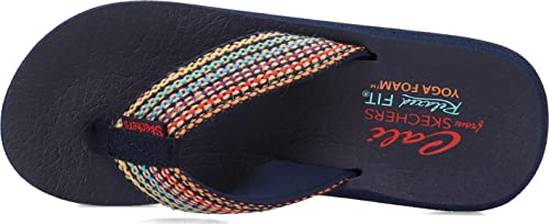 Skechers Skechers Cali Women's womens Asana - Mixed Signals Flip Flop, Navy Multi, 9 US