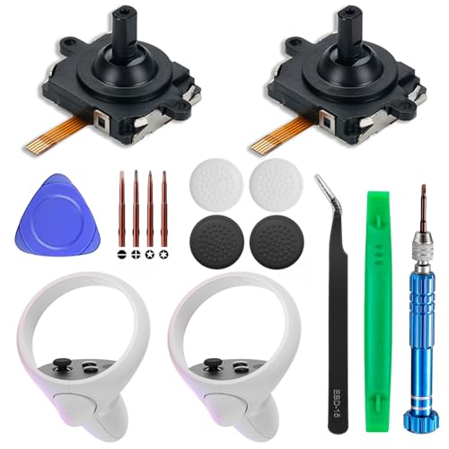 Confezione da 2 joystick di ricambio per controller Oculus Quest 2, VR Joystick di ricambio analogico Thumb Stick Kit di...