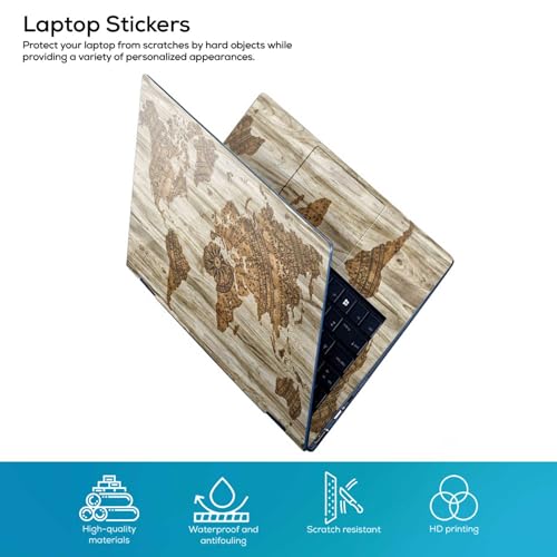 Image of Galaxsia World Map D14 Full Body Vinyl Laptop Skin /Sticker /Cover Upto 15.6 Inches Laptops Laminated-Removable-HD Quality Compatible for Hp-Dell-Sony-Lenovo-Asus etc.(15x10 Inches)