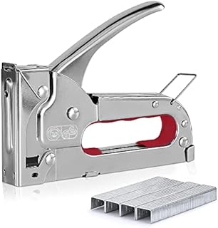Staple Gun Heavy Duty Nail Gun Cordless with 500 Staples, for Upholstery, Carpentry, Crafting, Material Repair, Furniture, DIY