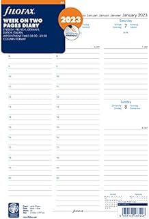 Filofax A4 week on two pages 5 language appointments 2023 diary