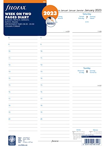 Agenda Filofax A4 2023 pour planifier vos rendez-vous de bureau
