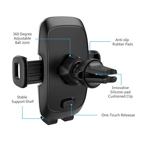 Phone Holder for Car, WizGear Car Phone Mount Air Vent Cell Phone Holder for Car, Air Vent Phone Holder for Car with Twist Lock Base Compatible with iPhone Xs/XS Max / 8/7 / 6, Galaxy S and More