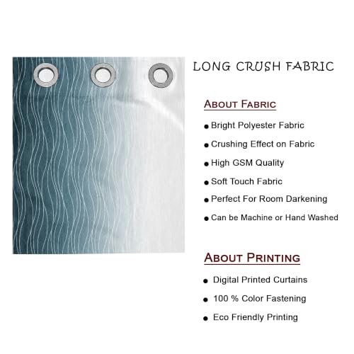 Image of Ultimate Trends Ombre Blackout Curtains for Bedroom Room Darkening Curtains for Living Room,Energy Saving,Thermal Insulated Grommet Window Drapes, Peacock and Greyish White, 5 FEET,2 Panels