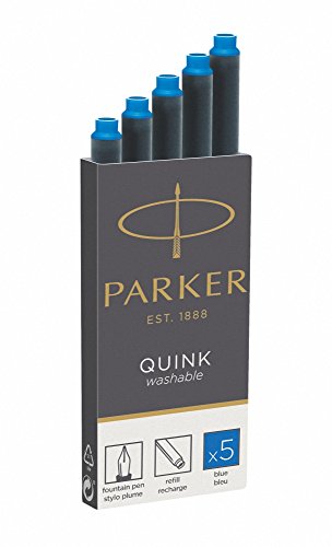 Parker Quink Cartridges Washable Blue Pack of 5