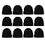 12 Pack Black Ribbed