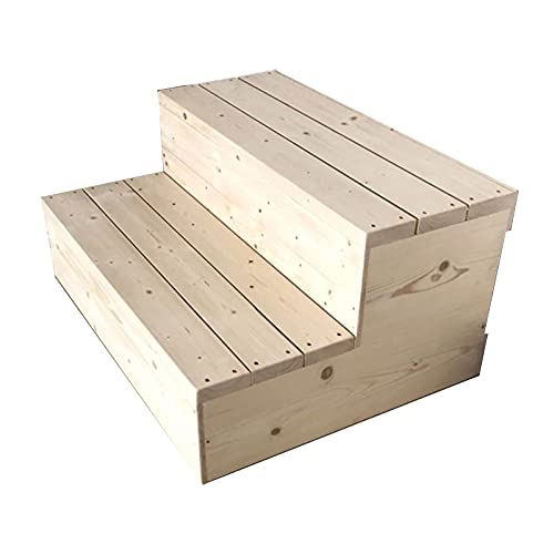 JLXJ Wooden Step Stool Small Bench for Kids Adults, Bathroom Non-Slip Bath Stepping Stools for High Beds and Bedside, Foot Rest Stool Shelf (Size : 80×40×40cm)