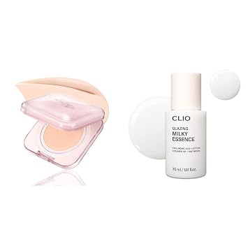 CLIO [Bundle] Glazing Milky Essence Mini + Kill Cover Mesh Glow Essential Cushion Foundation 19C