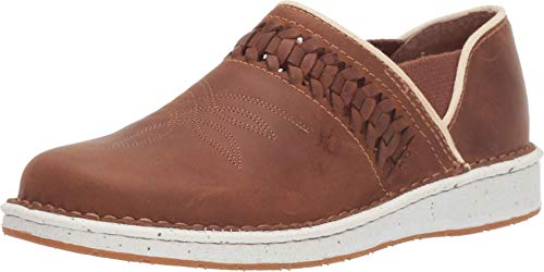 Justin Womens Poly Slip On Embroidered Flats Casual - Brown - Size 6.5 B