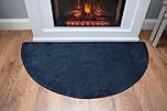 SrS Rugs Fireside Rug for Living Room Half Moon Hearthplace Mat Soft Pile (Navy Blue)
