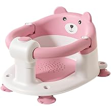 Baby Bath Seat for Babies 6 Months Plus.Cute Bear Non-Slip Baby Bath Chair for Babies Sitting Up,Safe Infant & Newborn Bathtub Chair with 4 Suction Cups Pink