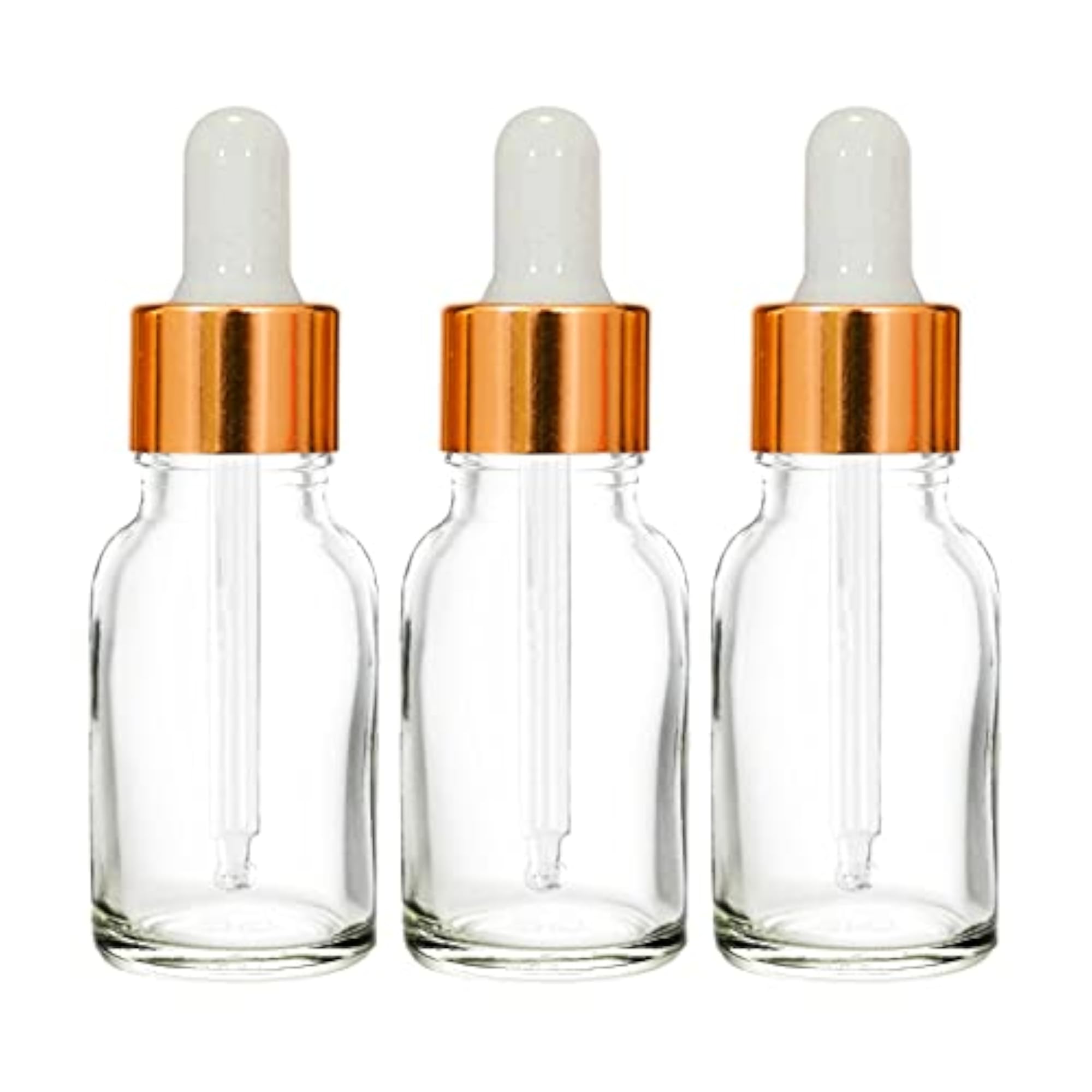 15 ML Clear Round Empty Glass Bottle with Dropper, Refillable