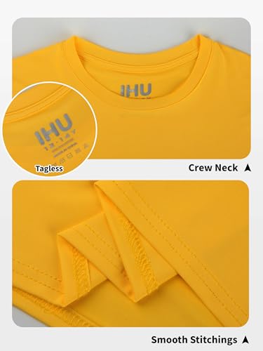 Image of Boys Neon Shirts Dry Fit Athletic T Shirts UPF 50+ Performance Cooling Shirt Short Sleeve Rash Guard Kids Top for Boys Girls