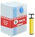 Jumbo Vacuum Space Saver Storage Bags. [Bonus] Travel Vacuum Hand Pump. Jumbo Size, Excellent for Long Term Storage or Saving Extra Space While Traveling. Two Sizes Pack of 6 by Eco Green Storage