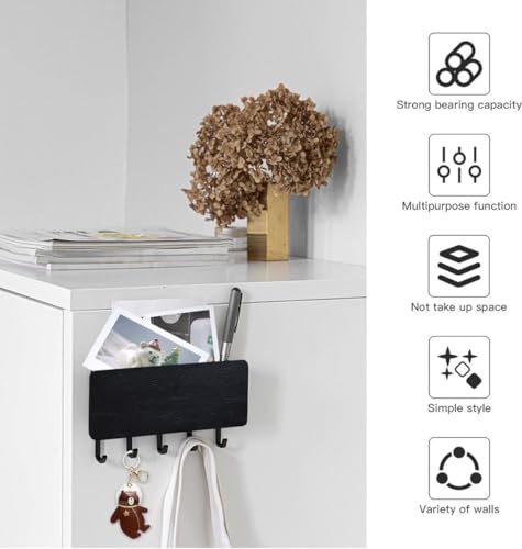 Porte-clés avec compartiment Bambou Noir compact et robuste 18 cm