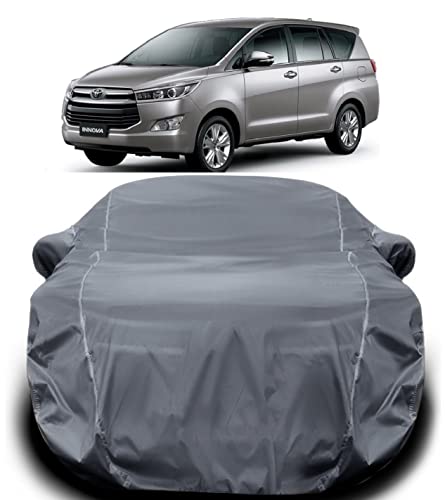Image of Toyota Innova Car Cover Waterproof /Innova Car Cover /Toyota Innova Car Body Cover with Triple Stitched Fully Elastic Ultra Surface Body Protection (Grey Look)