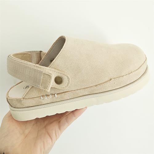 Hexnart Women's Casual Suede Clogs for Indoor & Outdoor Comfort