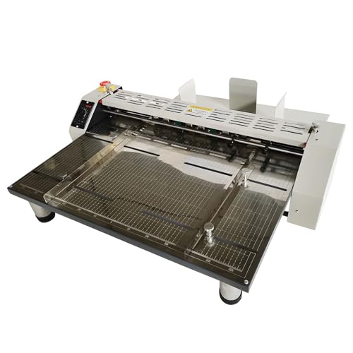 Banfluxion 25 Inch Electric Creaser Scorer Perforator Machine, 3-in-1 Paper Creasing, Scoring & Perforating, 110V, 3000 Sheets/Hour, Adjustable Depth, for Cards Invitations Photos Book Covers