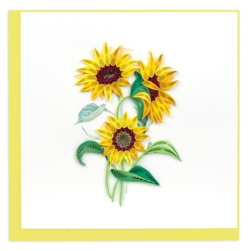 Quilling Card Handmade Quilled Wild Sunflowers Greeting Card – 6x6