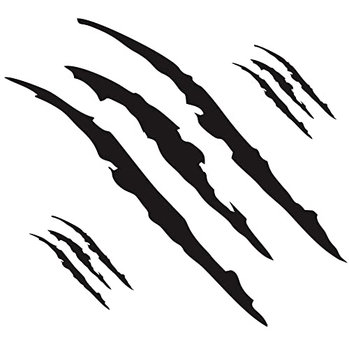 Image of Car Decals Claw Mark Stickers to Cover Hood Headlights Scratches, Modified Cars /Vans /SUVs /Trucks, Pack of 3 (Black)