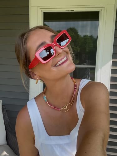 DIFF Indy Designer Rectangular Sunglasses for Women UV400, Sunset + Grey2