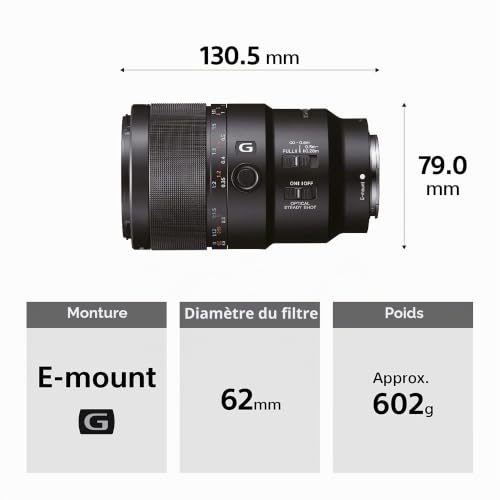 Sony Objectif G Macro SEL-90M28G Monture E Plein Format 90 mm F2.8