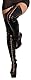 Cotelli Collection Stiefel - verführerische Overknee-Stiefel mit Schnürung, High-Heels-Stiefel in Leder-Optik für Frauen, schwarz