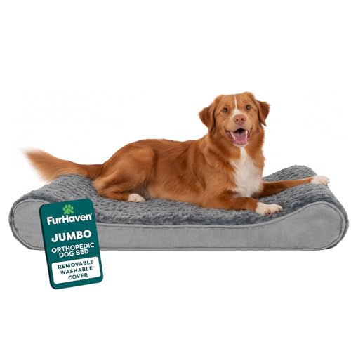 FurHaven Orthopedic Dog Bed for X-Large Dogs, Luxe Lounger Contour Mattress with...