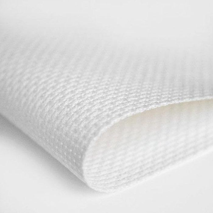 Image of Aida 14 ct. Zweigart Cross Stitch & Embroidery Aida Cloth, Needlework Fabric for Crafting, White Color, Size: 19.68x29