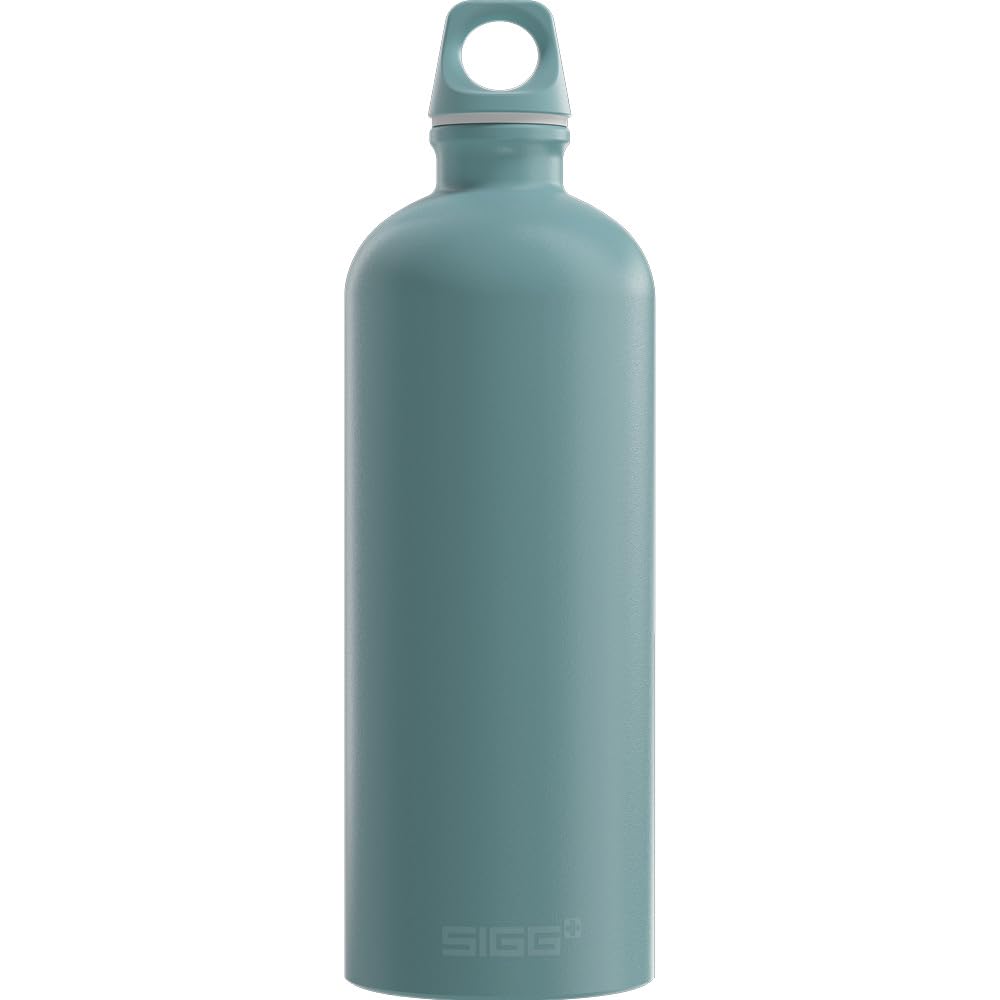 Sigg Morning Blue - Aluminium Water Bottle - Traveller - Swiss Made - Climate Neutral Certified - Suitable For Carbonated Drinks - Leak-Proof - Feather-Light - Bpa-Free - Outdoor - Blue - 1L