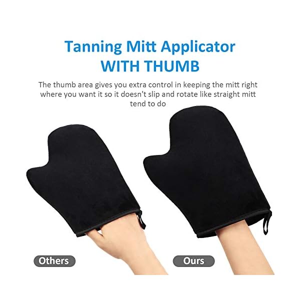 5-Pieces-Self-Tanning-Mitt-Applicator-Kit-Includes-Exfoliating-Glove-Tanning-Mitt-Mini-Face-Mitt-Back-Lotion-Applicator-with-Self-Tanner-Brush-Large-Flat-Top-Makeup-Brush-Black 5 Pieces Self Tanning Mitt Applicator Kit, Includes Exfoliating Glove, Tanning Mitt, Mini Face Mitt, Back Lotion Applicator with Self Tanner Brush Large Flat Top Makeup Brush (Black)