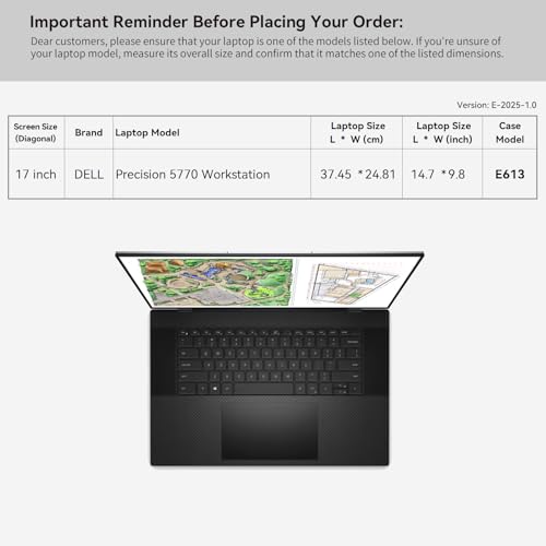 Image of Smatree 17 inch Laptop Sleeve for DELL Precision 5770 Workstation | for 17 inch DELL XPS 17,Laptop Case with Accessory Pocket,Patented Super Corner Design (E613)