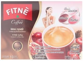 Fitne Coffee : Premium Coffee with Apple, Pine Bark and Pomegranate Extract Instant Powder 16 g x 10 bags (Product of Thailand)