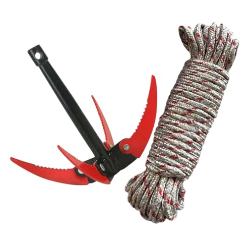 CAXUSD Râteau Pliant INOX pour Bassin Et Étang, Outil De Désherbage Aquatique 4 Dents, Usage Extérieur Jardin, Râteau Professionnel Résistant, Coupe-Herbes