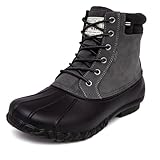 Nautica Mens Duck Boots - Waterproof Shell Insulated Snow & Rain Boot - Winter Shoe - Channing-Charcoal/Black-9