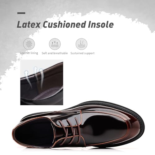Black Patent Leather Dress Shoes for Men Comfortable Classic Modern Wide Width Plain Toe Business Casual Oxford Shoes for Wedding Work Party Office2