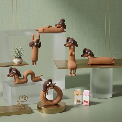 Figurines de teckel mignonnes pour décorer votre écran d'ordinateur au bureau - 3