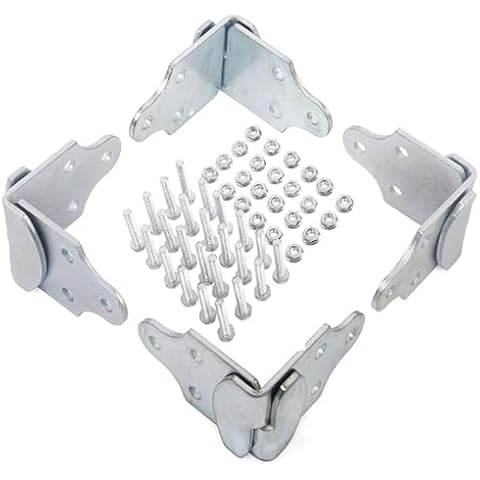 ELITEWILL 4 Sets Trailer Wood Sides Brackets Latch Rack Stake Body Gates Corner - with Screws Cover