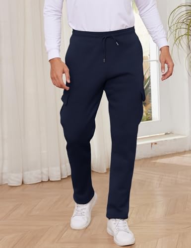 Gihuo Men's Winter Sherpa Lined Fleece Sweatpants - Black, Size 34 (Regular, 28-32 Inseam)2