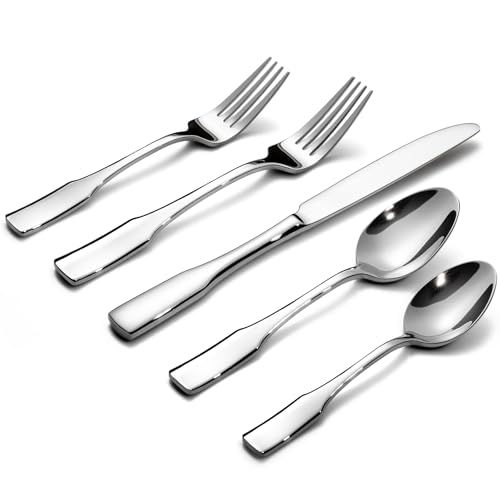 Alata Kate 20-Piece Silverware Set Stainless Steel Flatware Set,Service for 4,Mirror Polished Cutlery Set,Dishwasher Safe