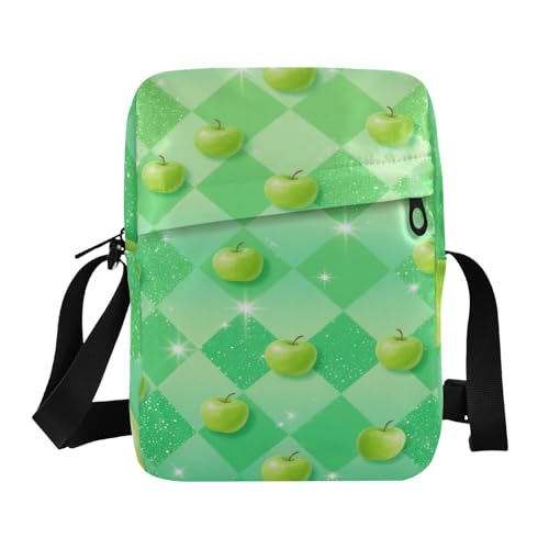 mens messenger bag crossbody bag men Womens Cross Body Purses Adjustable Strap for business business- Green fruit